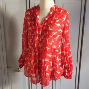 Size 4 Anthropologie Maeve Cheetah blouse